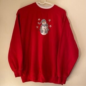 M & C Sportswear Women’s Size L ‎ Red Long Sleeve Snowman Ugly Sweatshirt